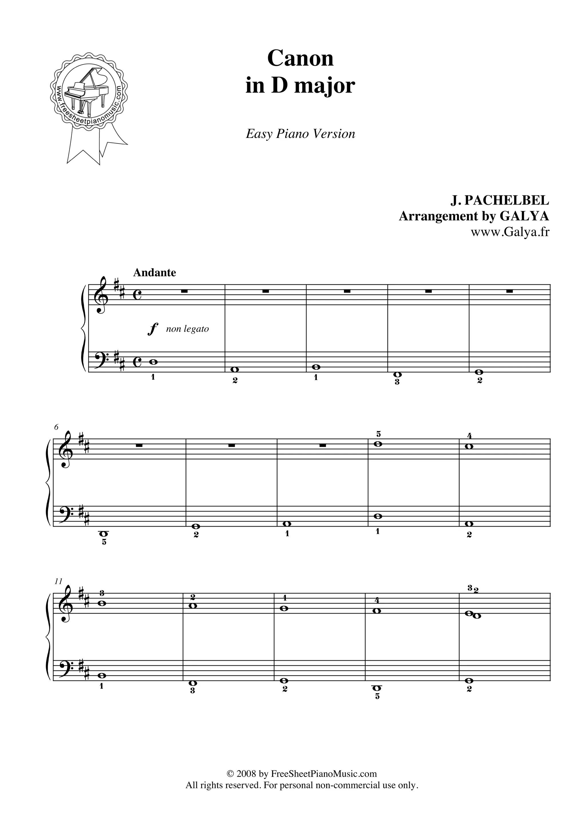 Pachelbel Canon en D Mayor PDF