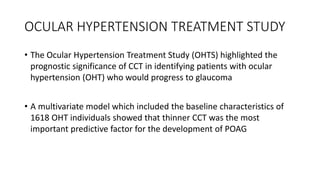 Pachymetry in glaucoma evaluation presentation | PPTX