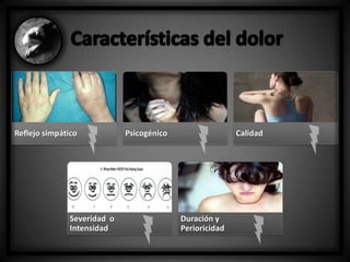 Reflejo simpático

Severidad o
Intensidad

Psicogénico

Calidad

Duración y
Perioricidad

 