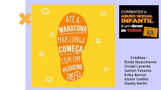 CRÉDITOS: Este modelo de apresentação foi criado pelo Slidesgo, e inclui ícones da
Flaticon, infográficos e imagens da Freepik e conteúdo de Sandra Medina.
Créditos :
 Ênide Nascimento
 Cindel Lacerda
 Iasmin Tavares
 Erika Barros
 Gizele Coelho
 Naelly Ketlin
 