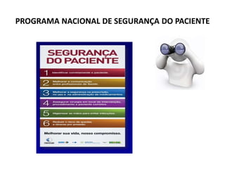 PROGRAMA NACIONAL DE SEGURANÇA DO PACIENTE
 