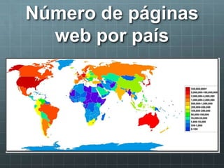 Número de páginas
web por país
 