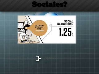 Sociales?
•Uso de Redes Sociales 1,25 horas
 