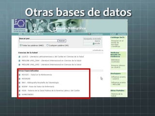 Otras bases de datos
 