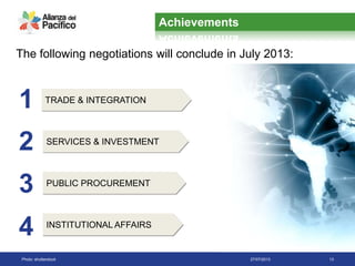 27/07/2013 13Photo: shutterstock
SERVICES & INVESTMENT
PUBLIC PROCUREMENT
TRADE & INTEGRATION
INSTITUTIONAL AFFAIRS
Achievements
The following negotiations will conclude in July 2013:
1
2
3
4
 