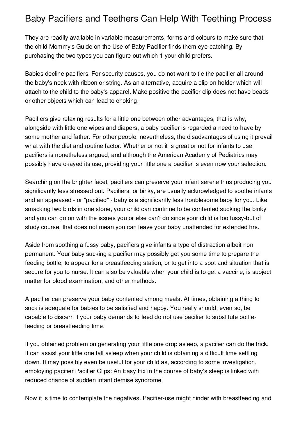 Baby Pacifiers and Teethers Can Help With Teething Process