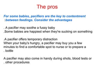 Pacifier &thumb sucking | PPT
