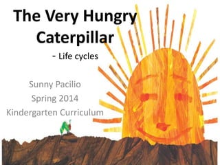 The Very Hungry
Caterpillar
- Life cycles
Sunny Pacilio
Spring 2014
Kindergarten Curriculum

 