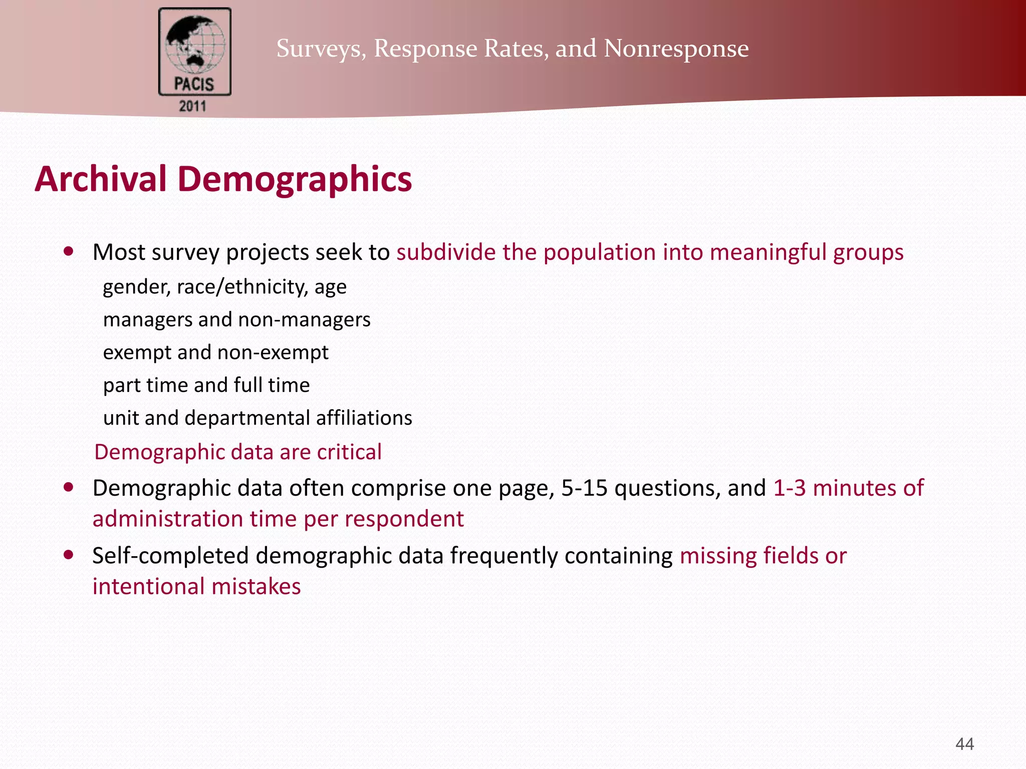 Instructions on average are written five grade levels above average grade level of respondent; 23% of respondents failed to understand at least one element of instructionsSpandorfer et al. (1993; Annals of EM)42