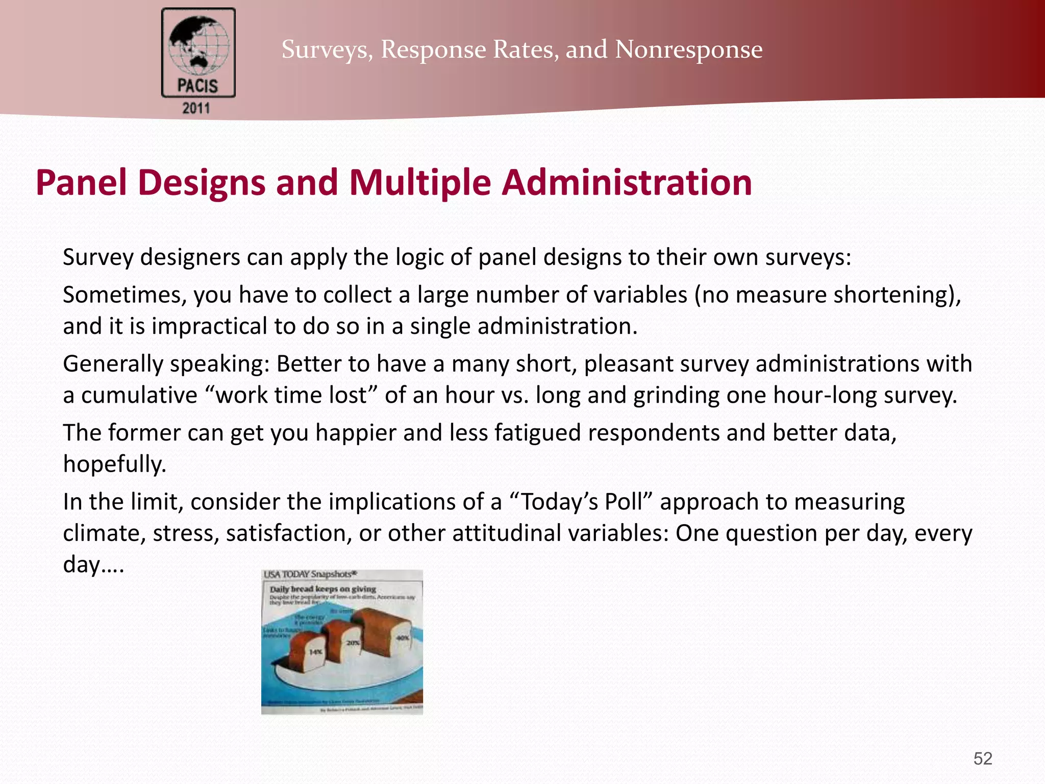 You could offer respondents two choices: match (or automatically fill in) some/all demographic data using the code number provided in your invitation email (or on a paper letter); they fill in the demographic data (on web-based surveys, a reveal can branch respondents to the demographics page)45