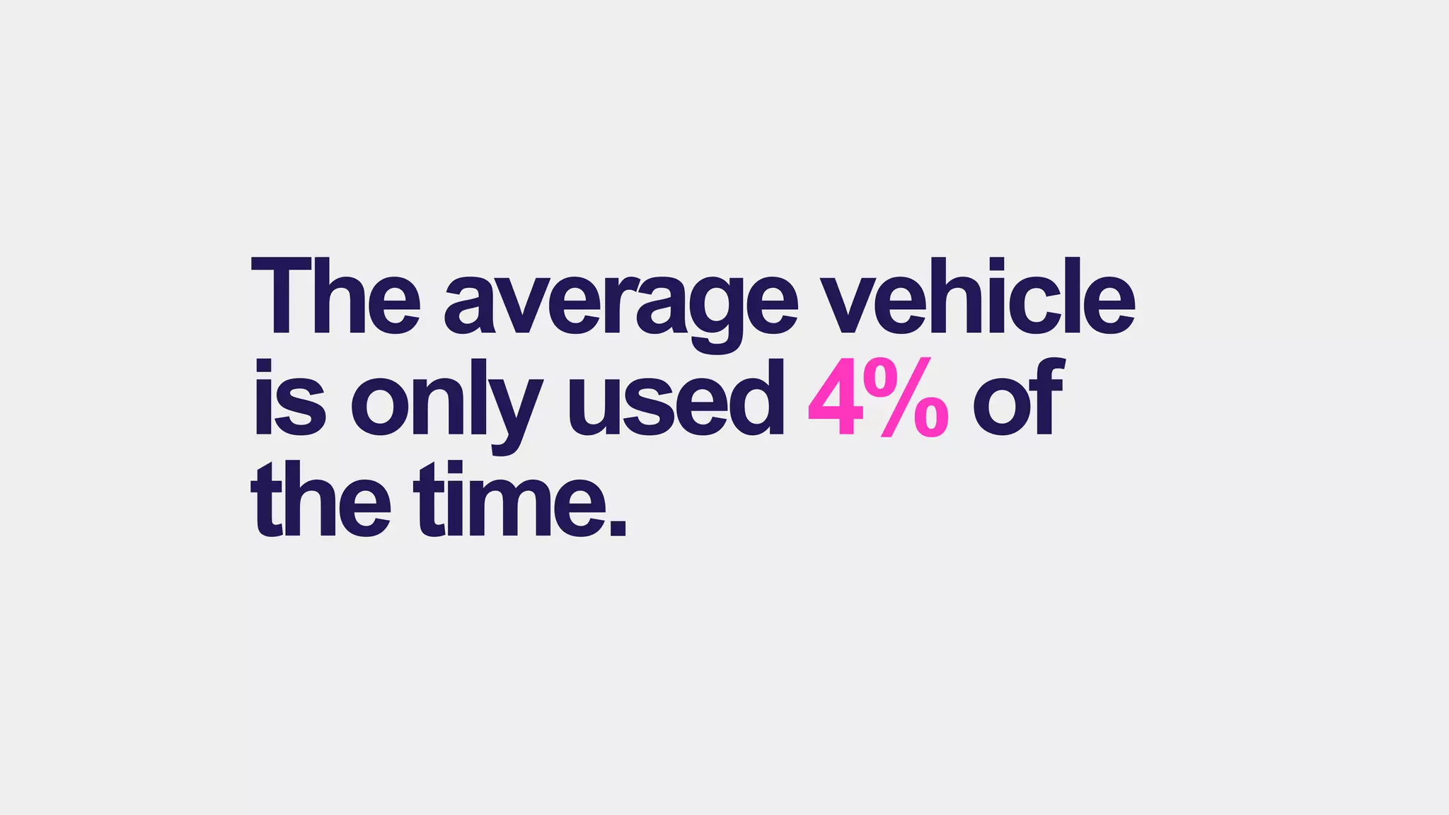 The average vehicle
is only used 4% of
the time.
 