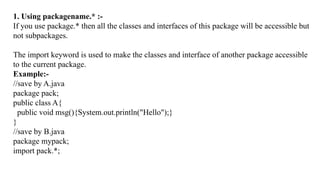 Explore Java packages including built-in and user-defined types ...