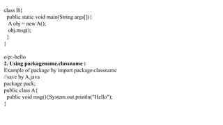 Explore Java packages including built-in and user-defined types ...