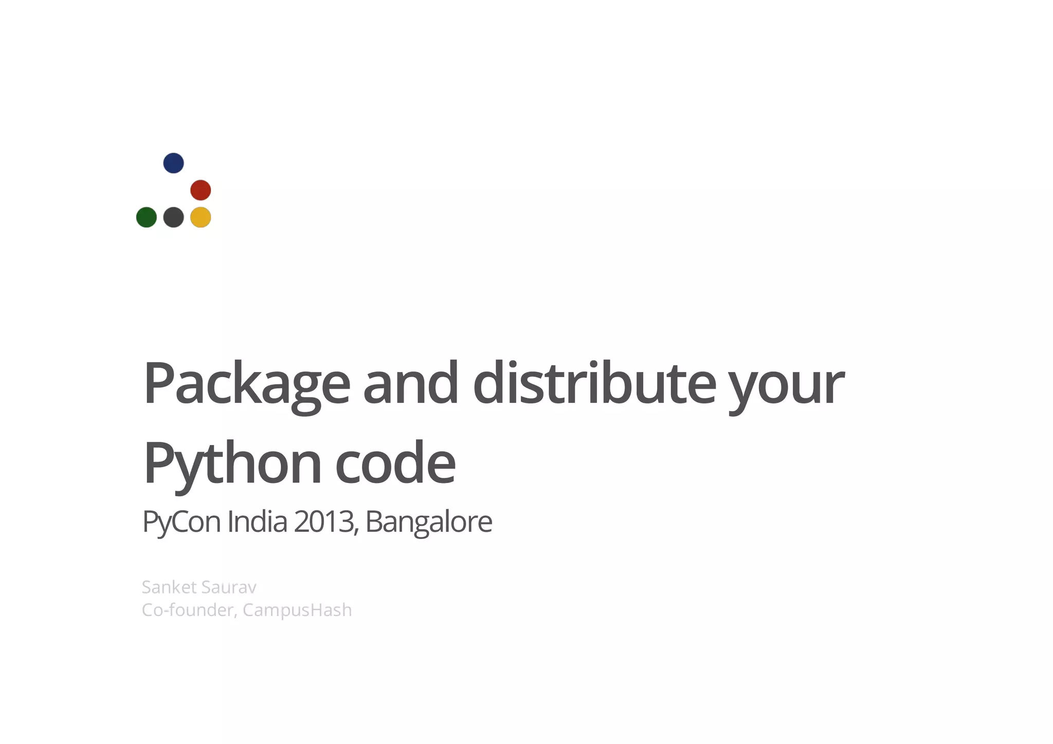 Package and distribute your Python code | PDF | Programming Languages ...