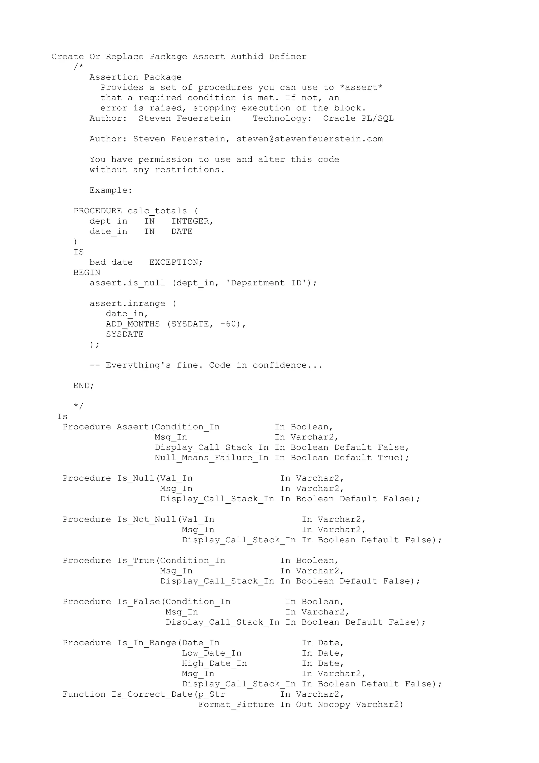 Package assert pdf