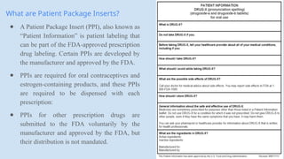 PATIENT Package Insert of given drug.pptx
