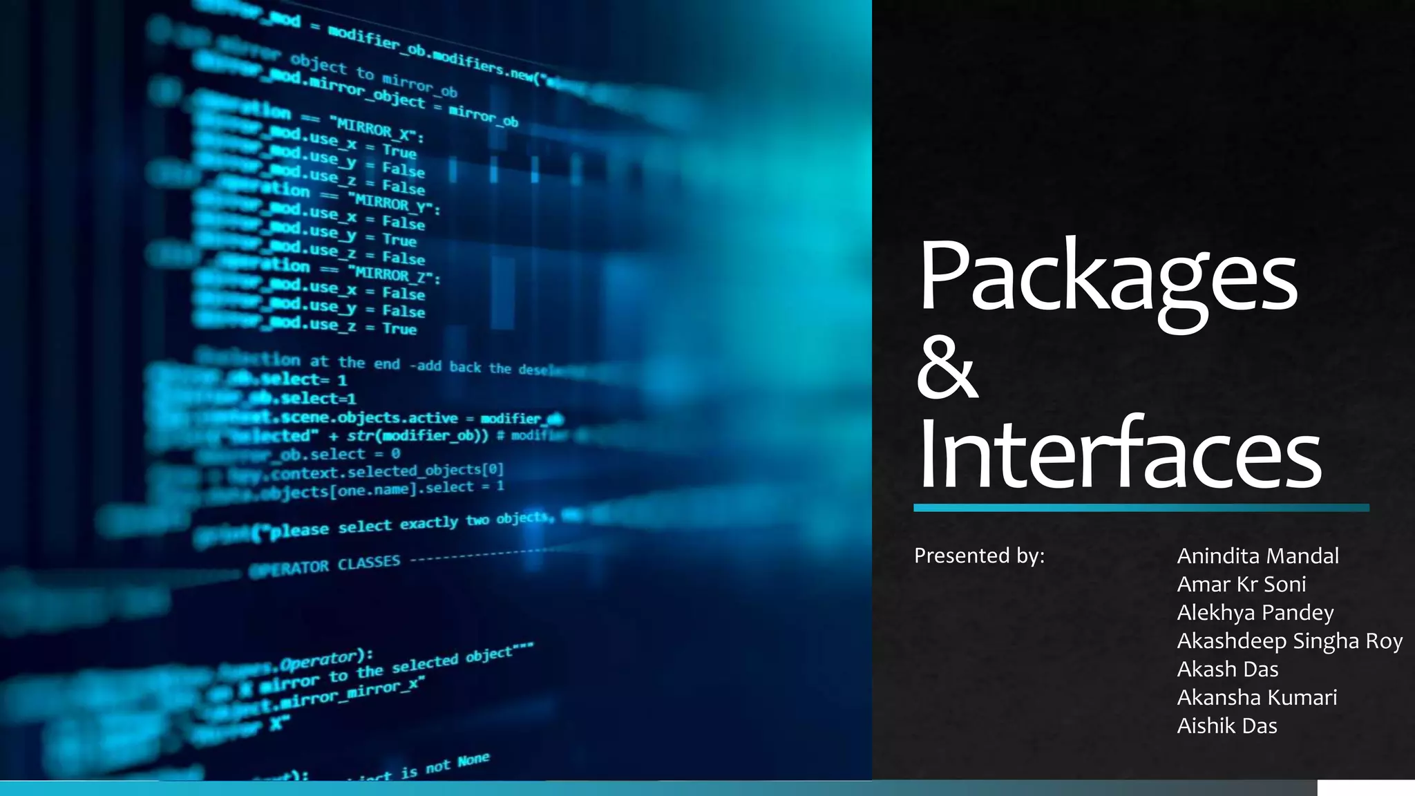 Packages and Interfaces | PPT