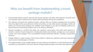 Travel Module Usage Package Module | Dynamic Packaging Software | PPTX