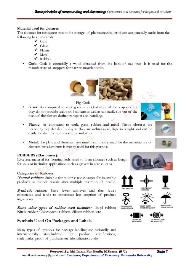 Basic principles of compounding and dispensingprescription, labeling…