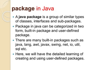Packages | PPTX | Programming Languages | Computing