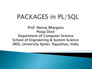 Packages in PL/SQL | PPTX