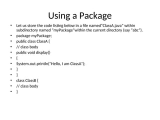packages in java programming language ppt | PPT