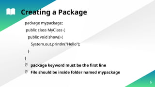 Packages and subpackages in Java with example | PPTX