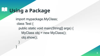 Packages and subpackages in Java with example | PPTX