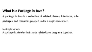 java Packages. The Different packages available in java | PPTX