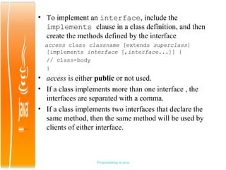 Does Implement Interface Packages and interfaces | PPT