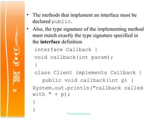 Packages and interfaces | PPT