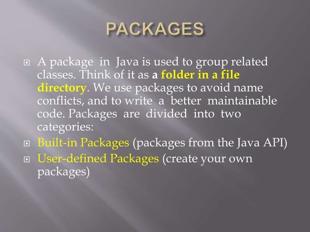 Packages and interfaces | PPT