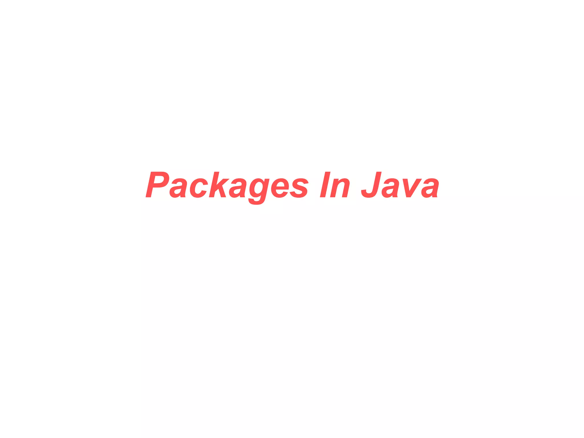 Packages in java | PPT