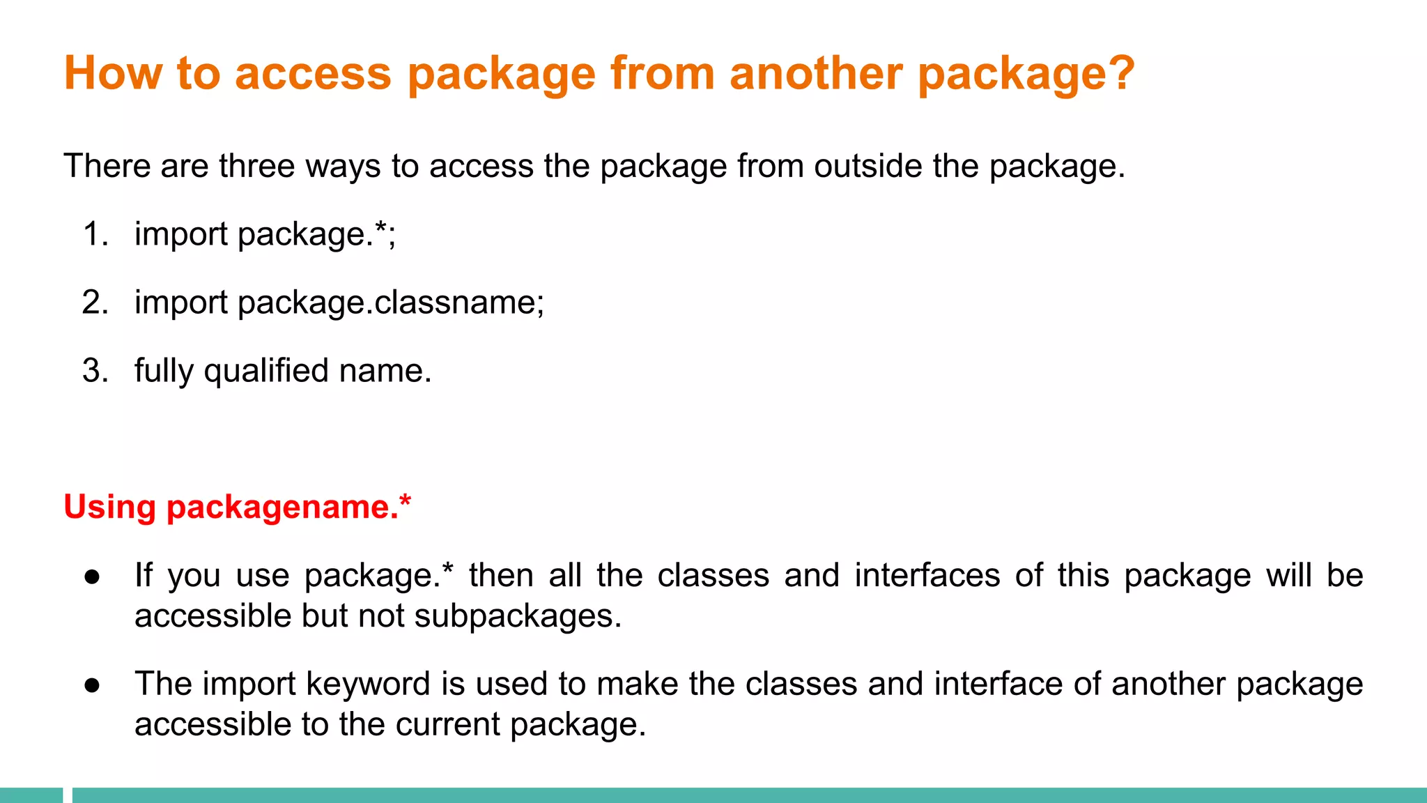 Packages in java | PPTX