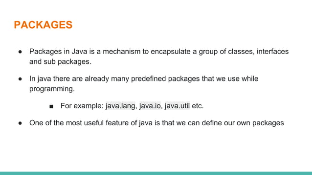 Packages in java | PPTX