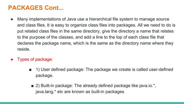 Packages in java | PPTX
