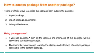 Packages in java | PPTX