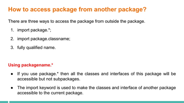 Packages in java | PPTX