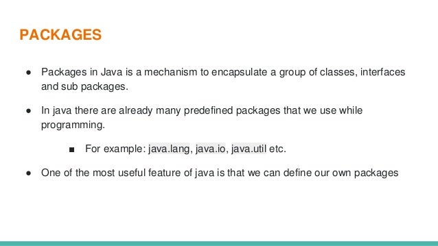 Packages in java