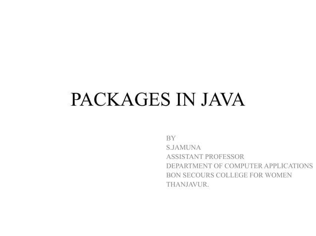 Packages in java | PPT