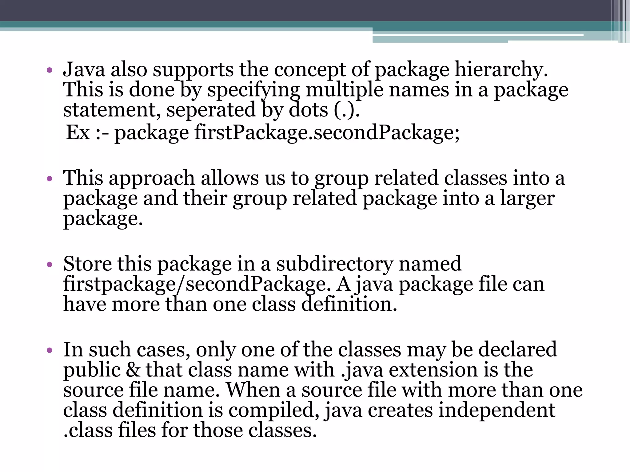 Packages in java | PPTX