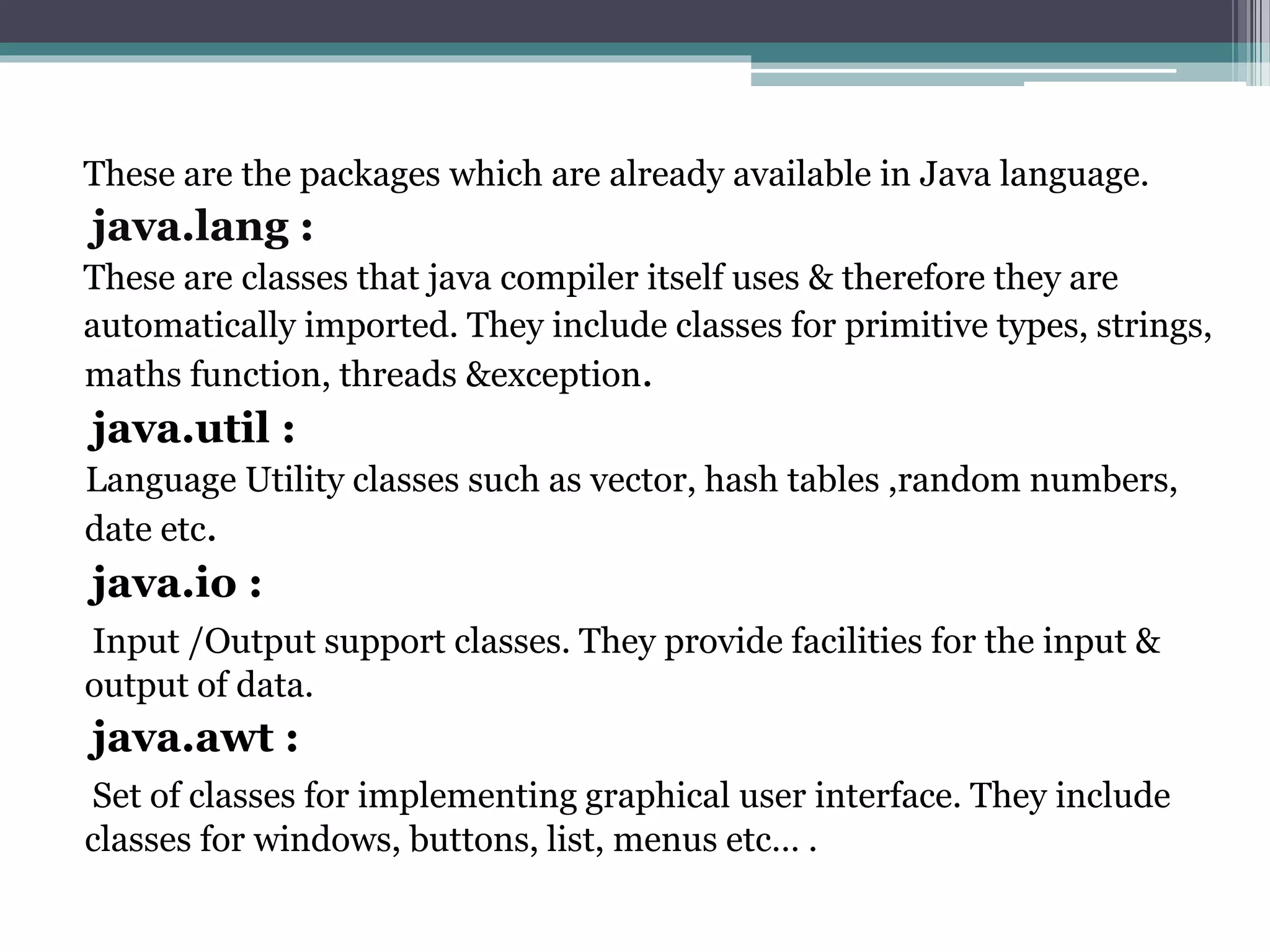 Packages in java | PPTX