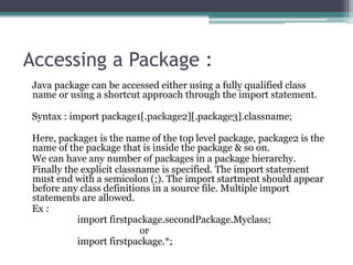 Packages in java | PPTX
