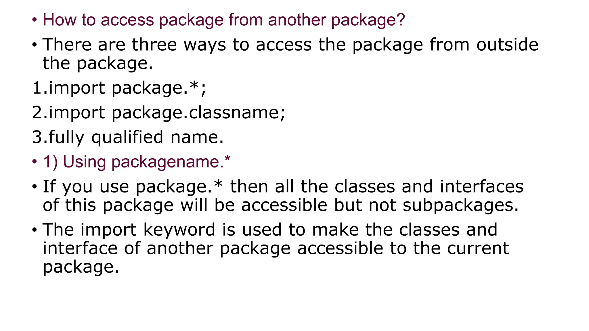 THE PACKAGES CONCEPT IN JAVA PROGRAMMING.pptx | Programming Languages ...