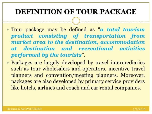 package tour simple definition