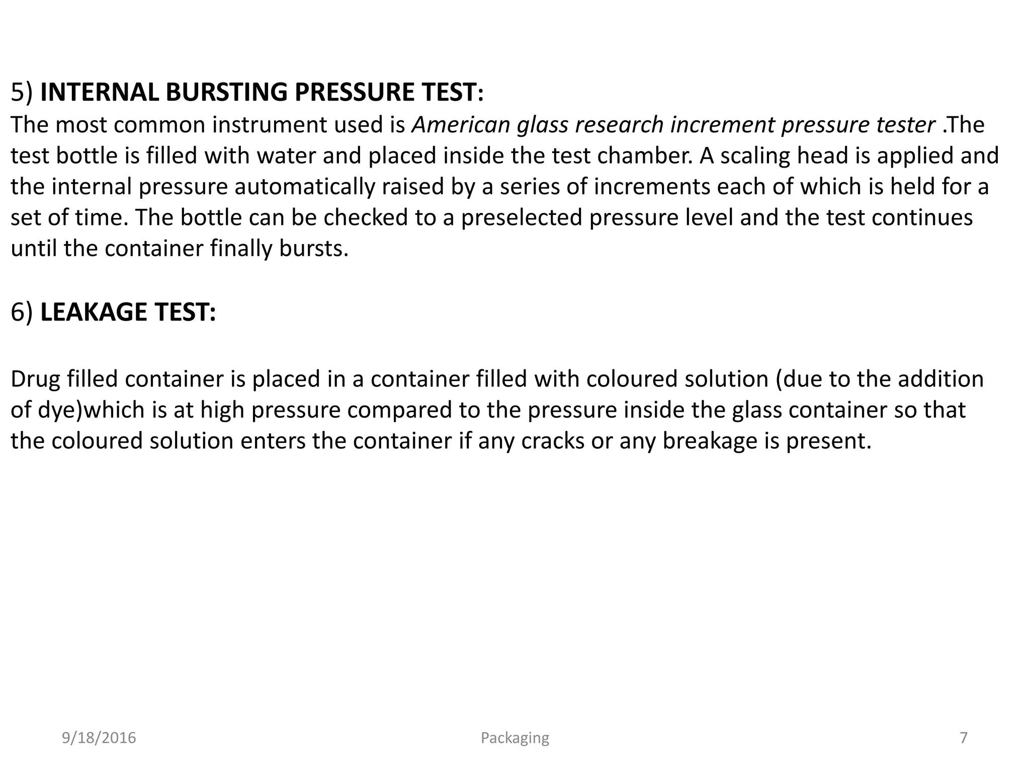 Testing of Packaging materials | PPTX