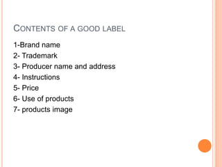 Packaging and labelling | PPT