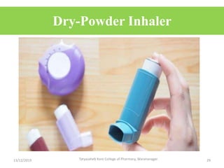 Dry-Powder Inhaler
13/12/2019 Tatyasaheb Kore College of Pharmacy, Warananagar. 29
 
