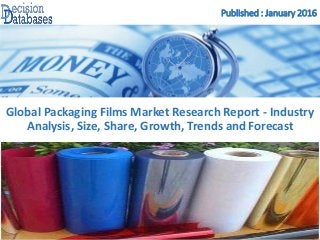 Published : January 2016
Global Packaging Films Market Research Report - Industry
Analysis, Size, Share, Growth, Trends and Forecast
 