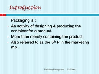 Packaging – an introduction